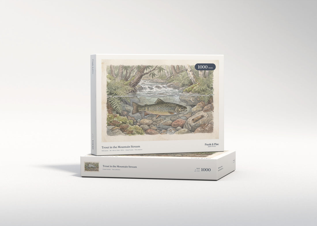 Trout in the Mountain Stream jigsaw puzzle - gift box
