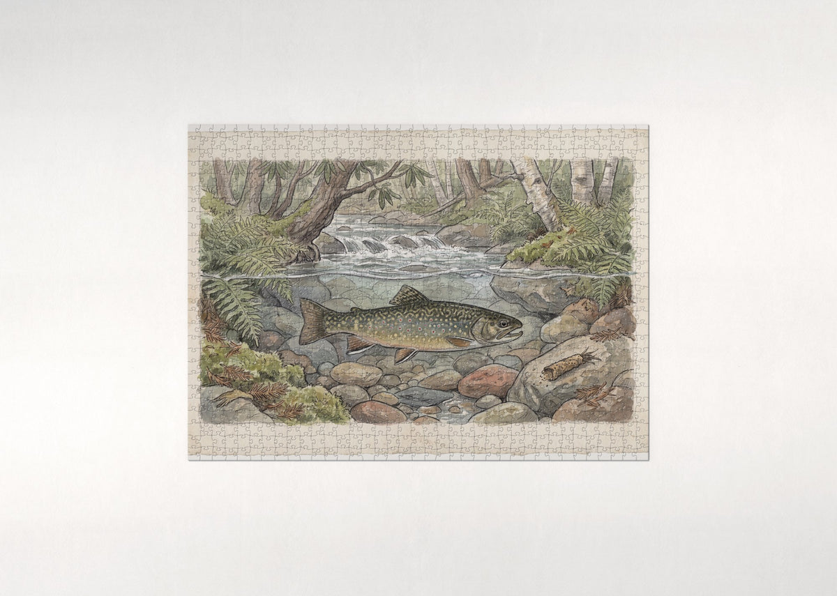 Trout in the Mountain Stream jigsaw puzzle - flat puzzle