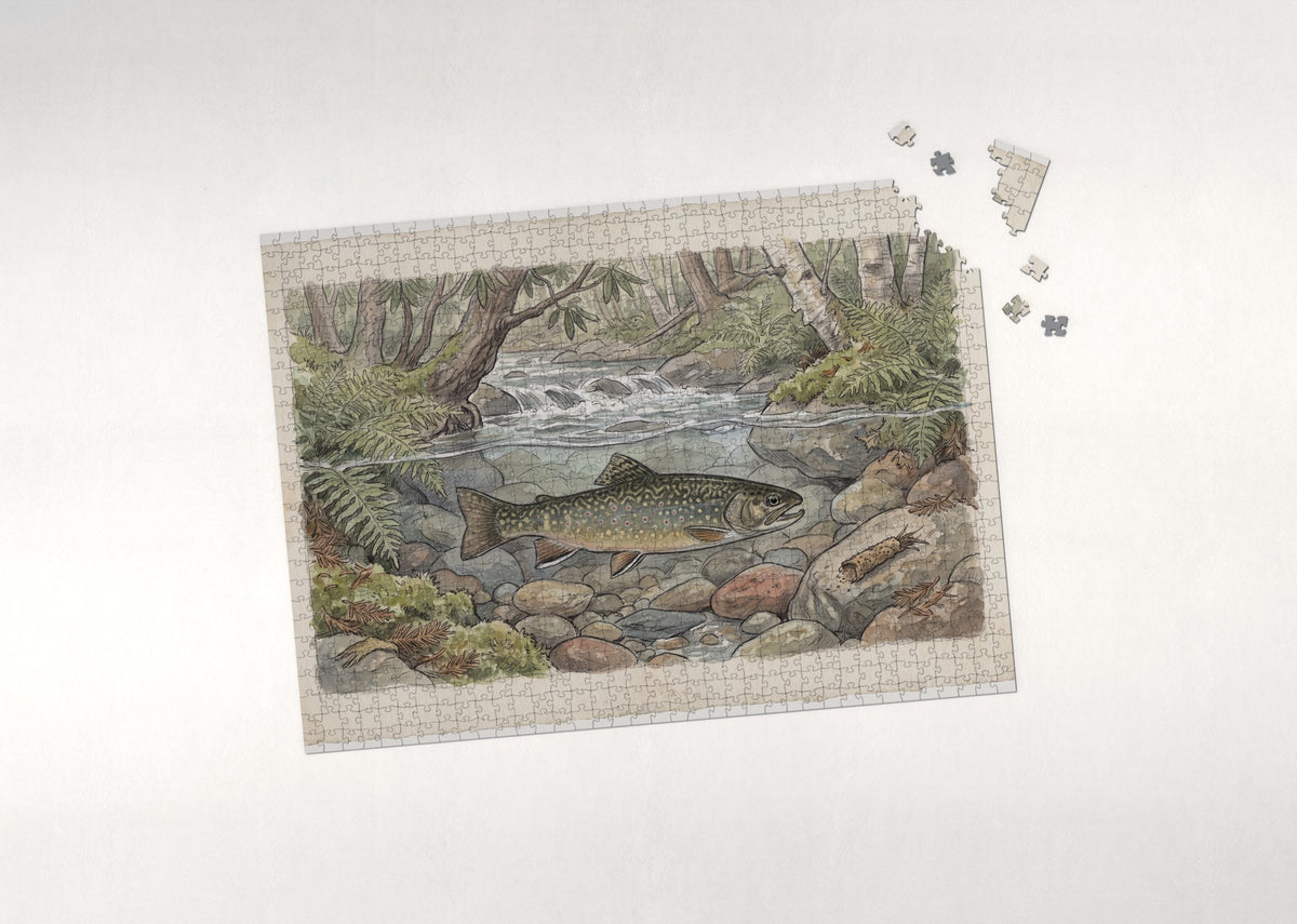 Trout in the Mountain Stream jigsaw puzzle - puzzle with loose pieces