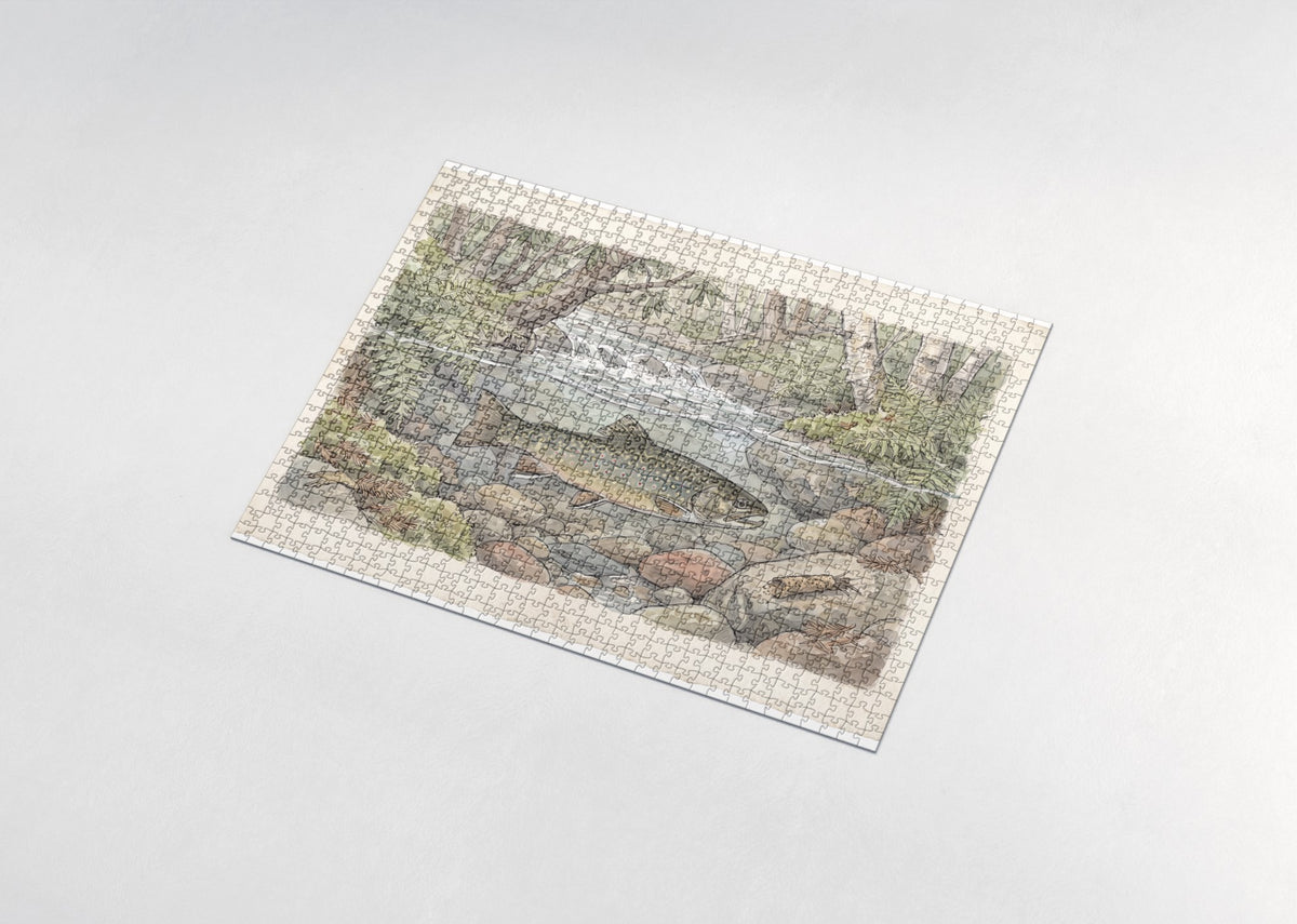 Trout in the Mountain Stream jigsaw puzzle - assembled puzzle