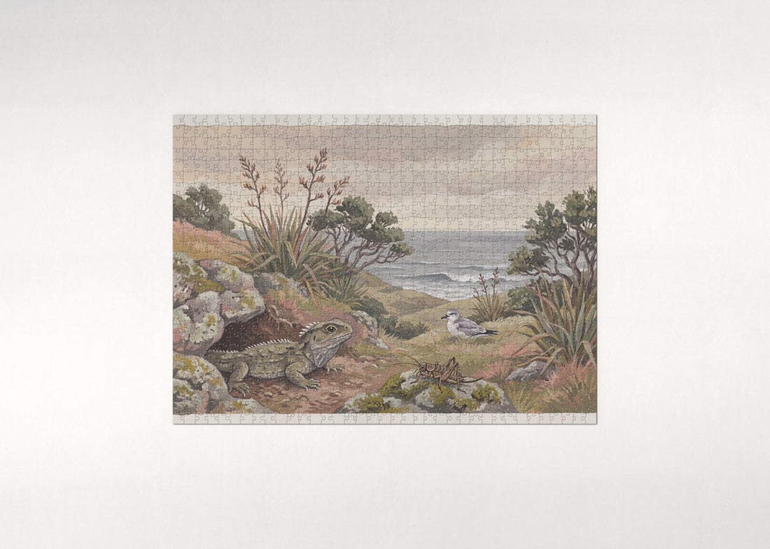 Tuatara on the Island Rock jigsaw puzzle - gift box