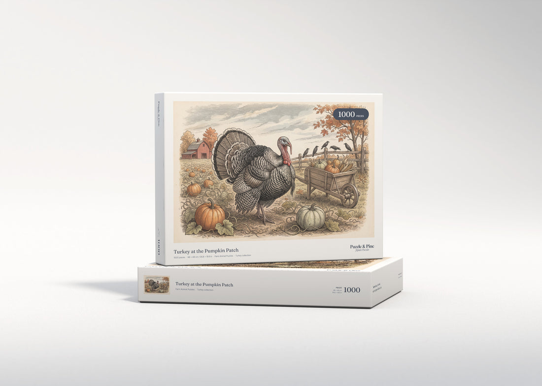Turkey at the Pumpkin Patch jigsaw puzzle - gift box