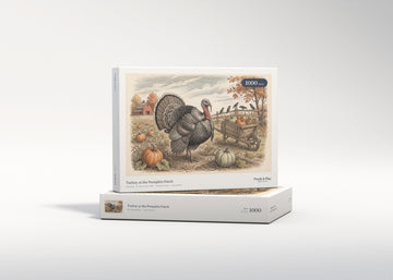 Turkey at the Pumpkin Patch jigsaw puzzle - gift box