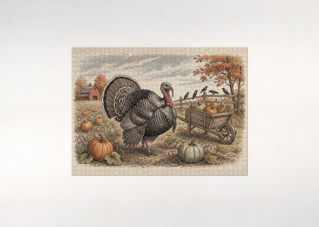 Turkey at the Pumpkin Patch jigsaw puzzle - gift box