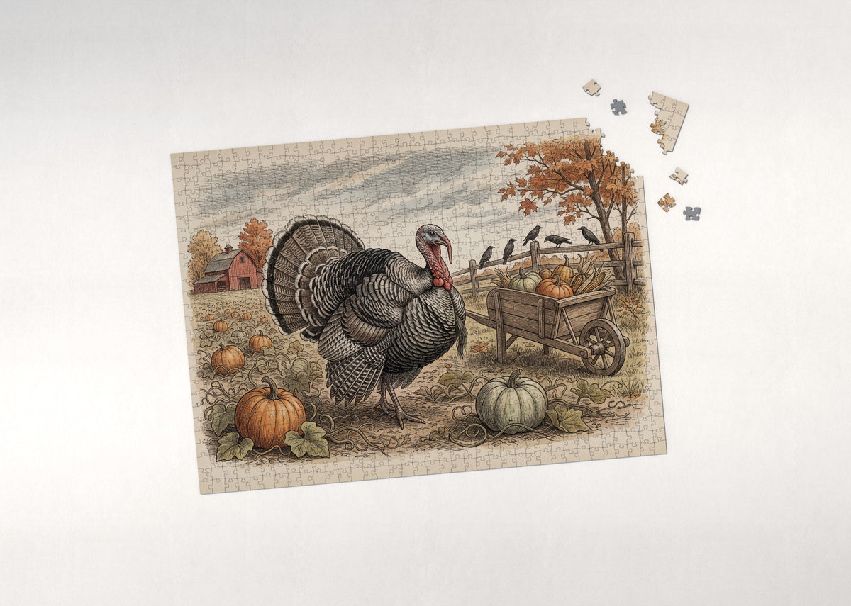 Turkey at the Pumpkin Patch jigsaw puzzle - puzzle with loose pieces