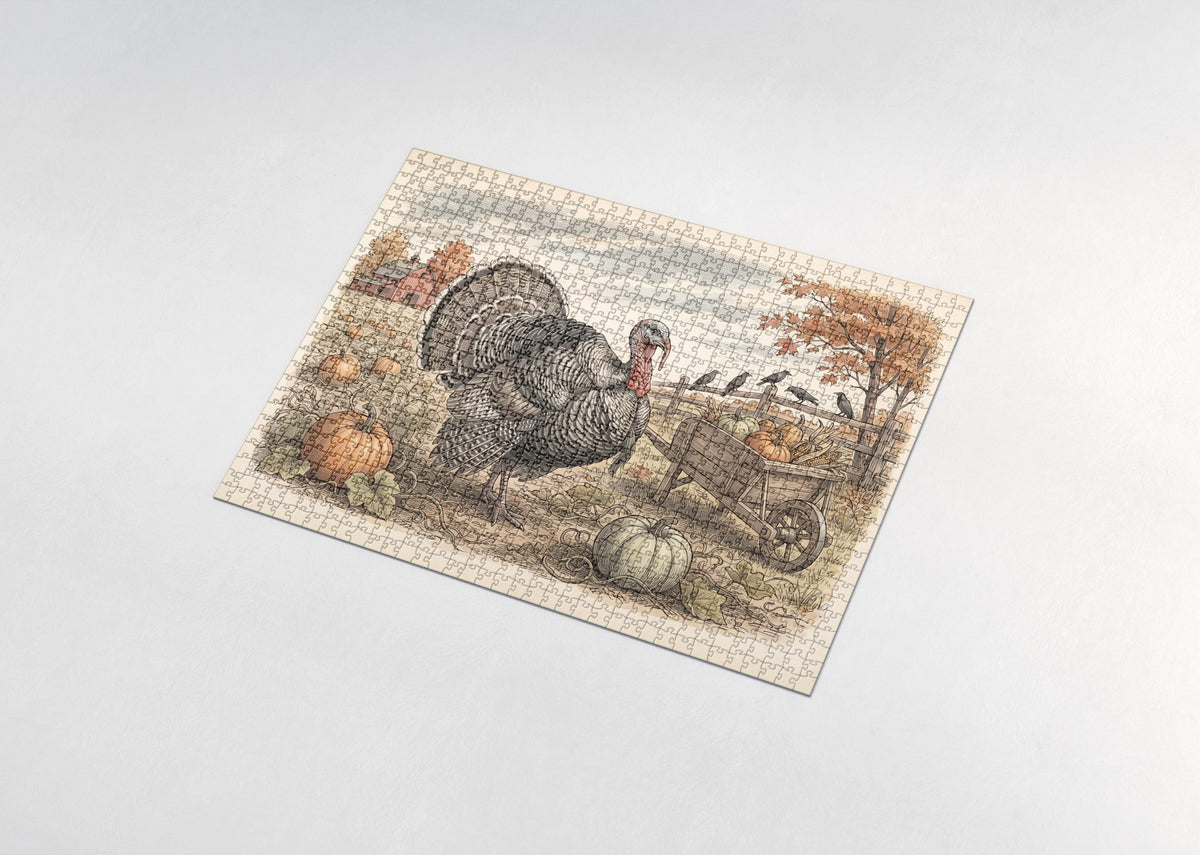 Turkey at the Pumpkin Patch jigsaw puzzle - assembled puzzle