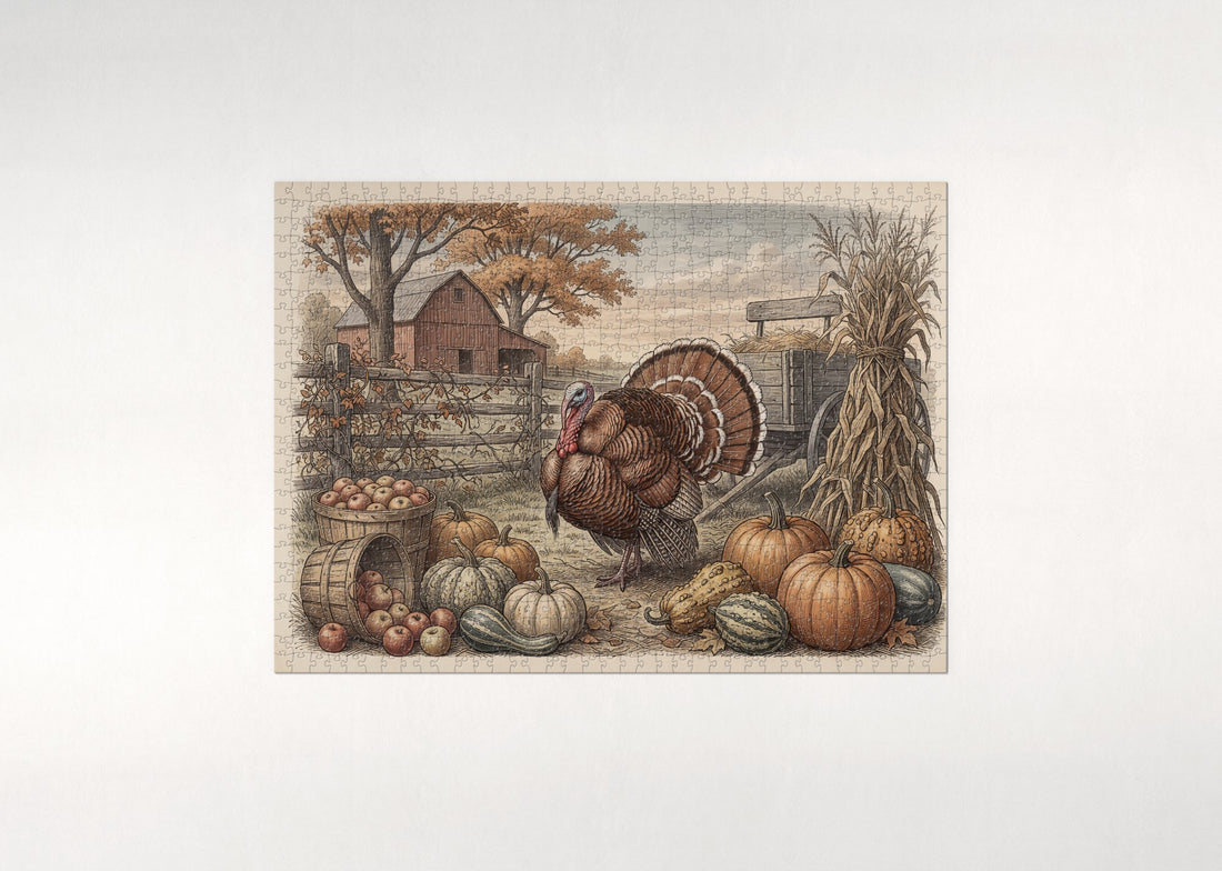 Turkey at the Thanksgiving Harvest jigsaw puzzle - gift box