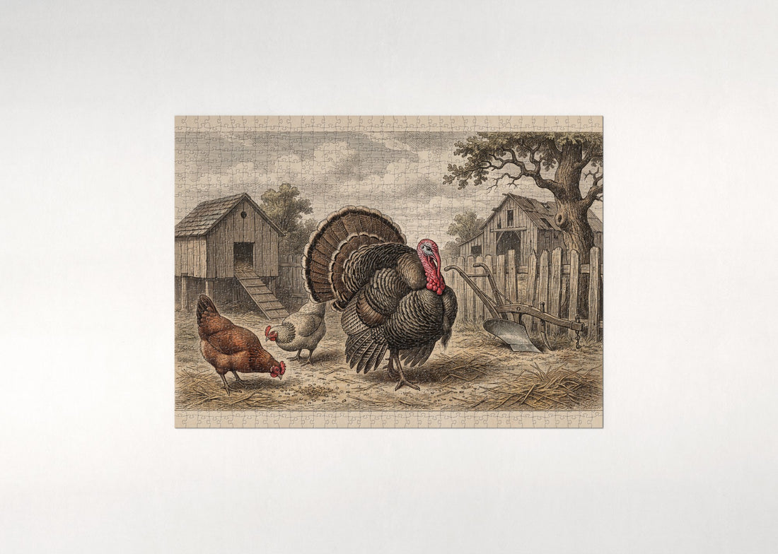 Turkey Strutting at the Farm jigsaw puzzle - gift box
