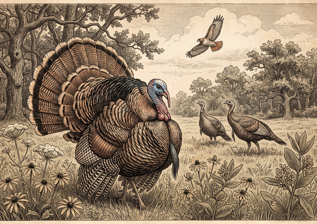 Turkey Tom Displaying in the Meadow jigsaw puzzle