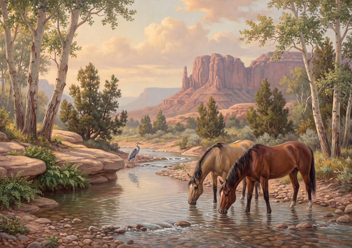 Two Wild Horses at the Canyon Creek jigsaw puzzle
