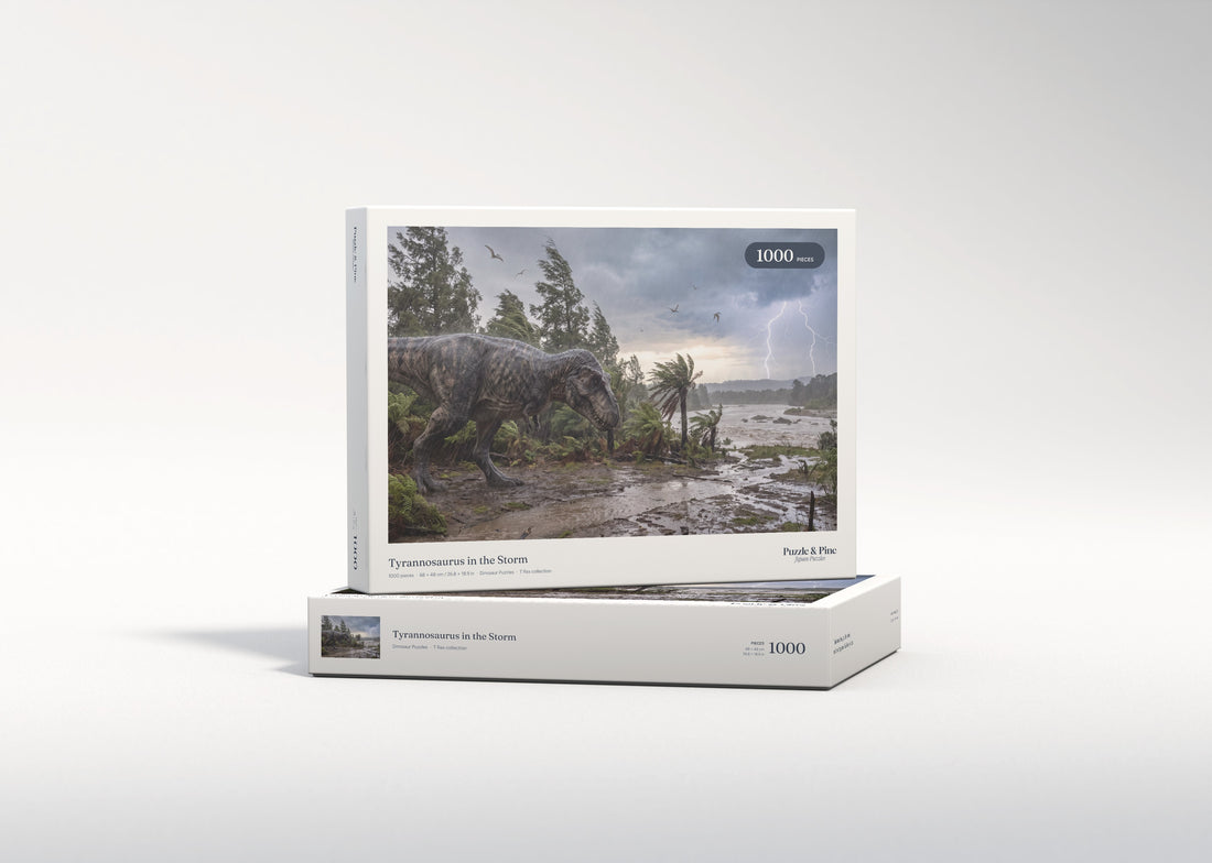 Tyrannosaurus in the Storm jigsaw puzzle - gift box