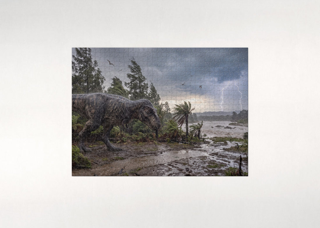Tyrannosaurus in the Storm jigsaw puzzle - gift box