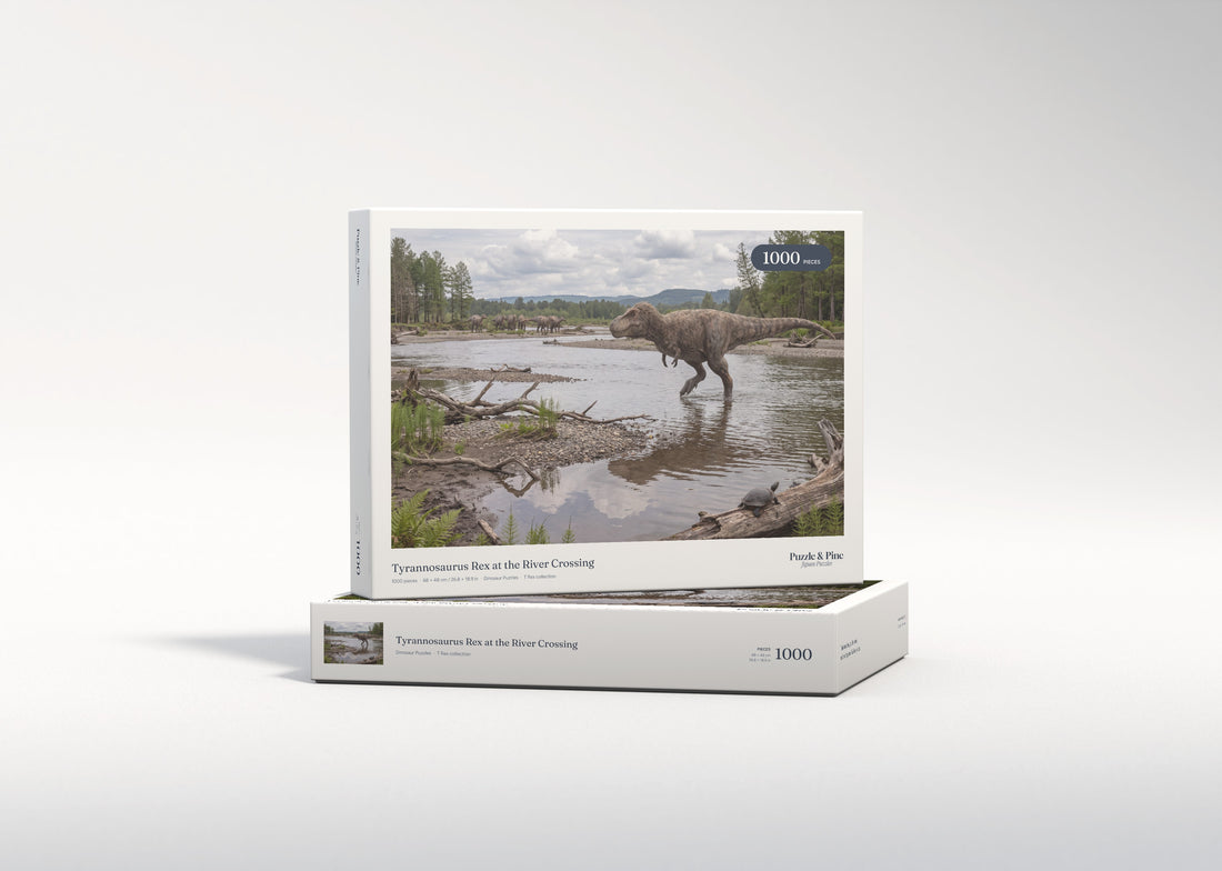 Tyrannosaurus Rex at the River Crossing jigsaw puzzle - gift box
