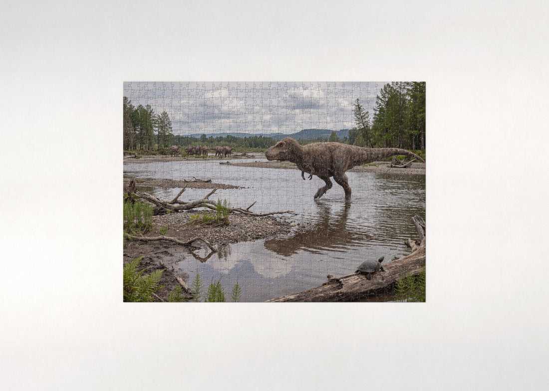 Tyrannosaurus Rex at the River Crossing jigsaw puzzle - gift box