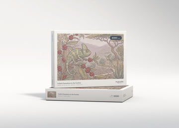 Veiled Chameleon in the Garden jigsaw puzzle - gift box