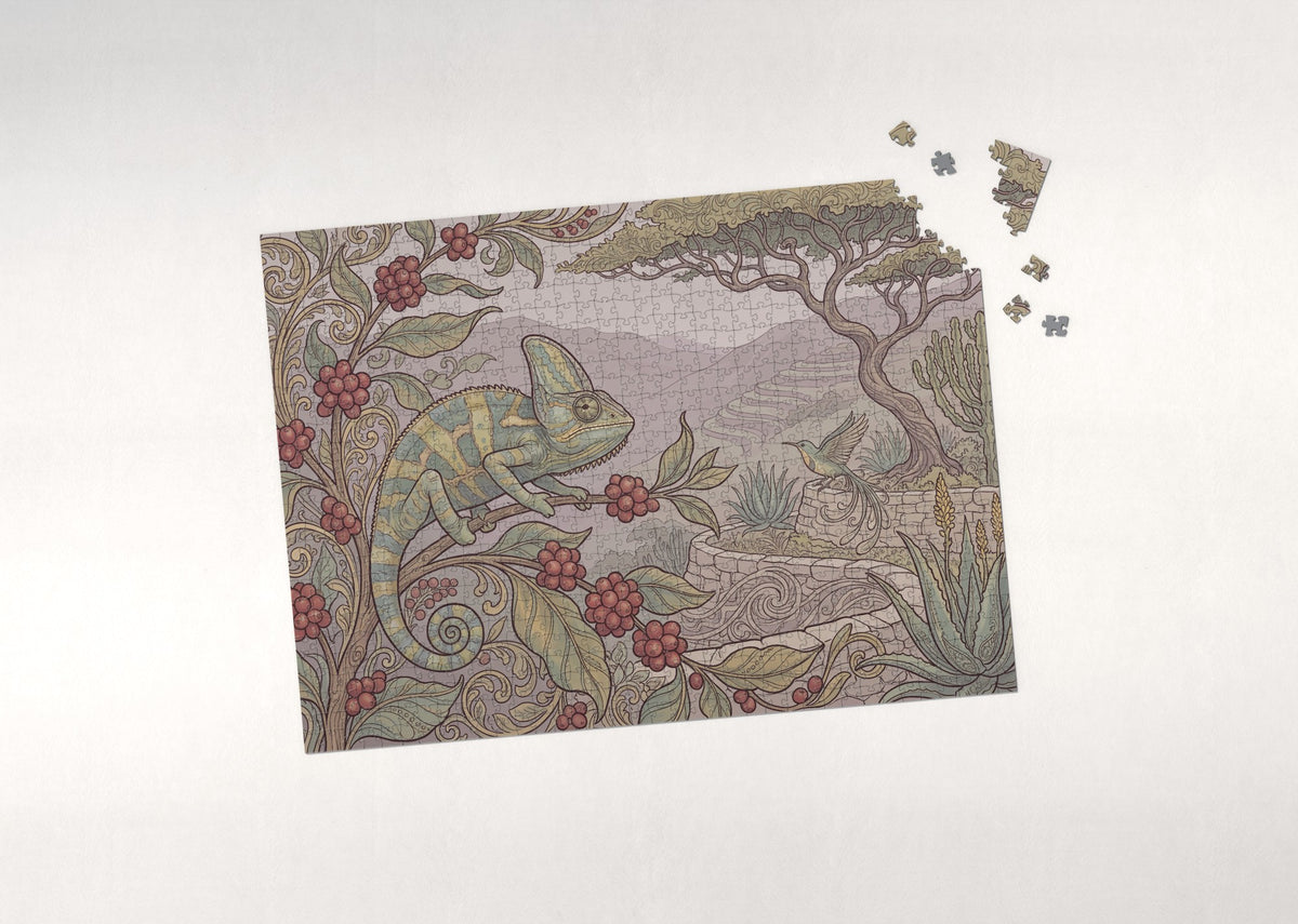 Veiled Chameleon in the Garden jigsaw puzzle - puzzle with loose pieces