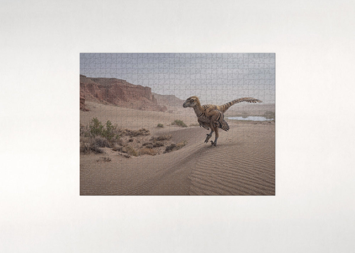 Velociraptor in the Desert Dunes jigsaw puzzle - flat puzzle