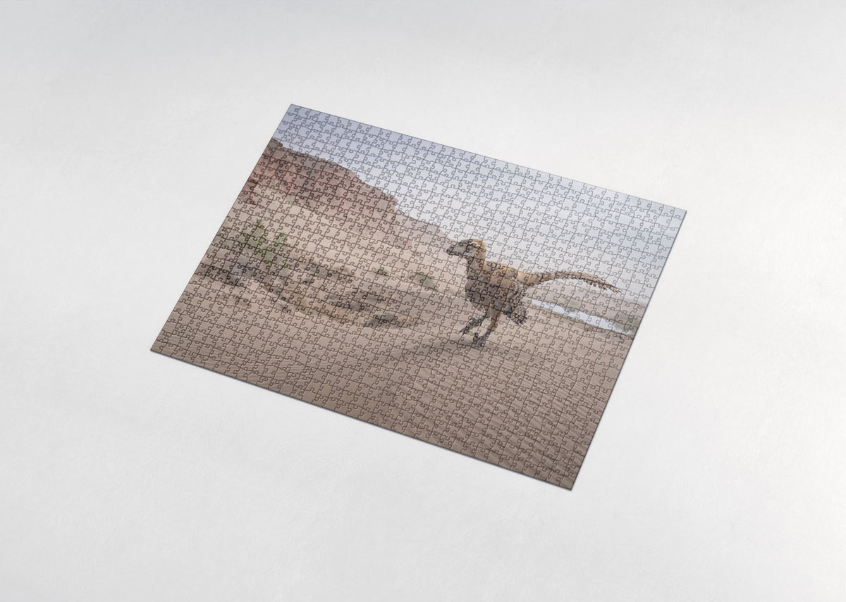 Velociraptor in the Desert Dunes jigsaw puzzle - assembled puzzle