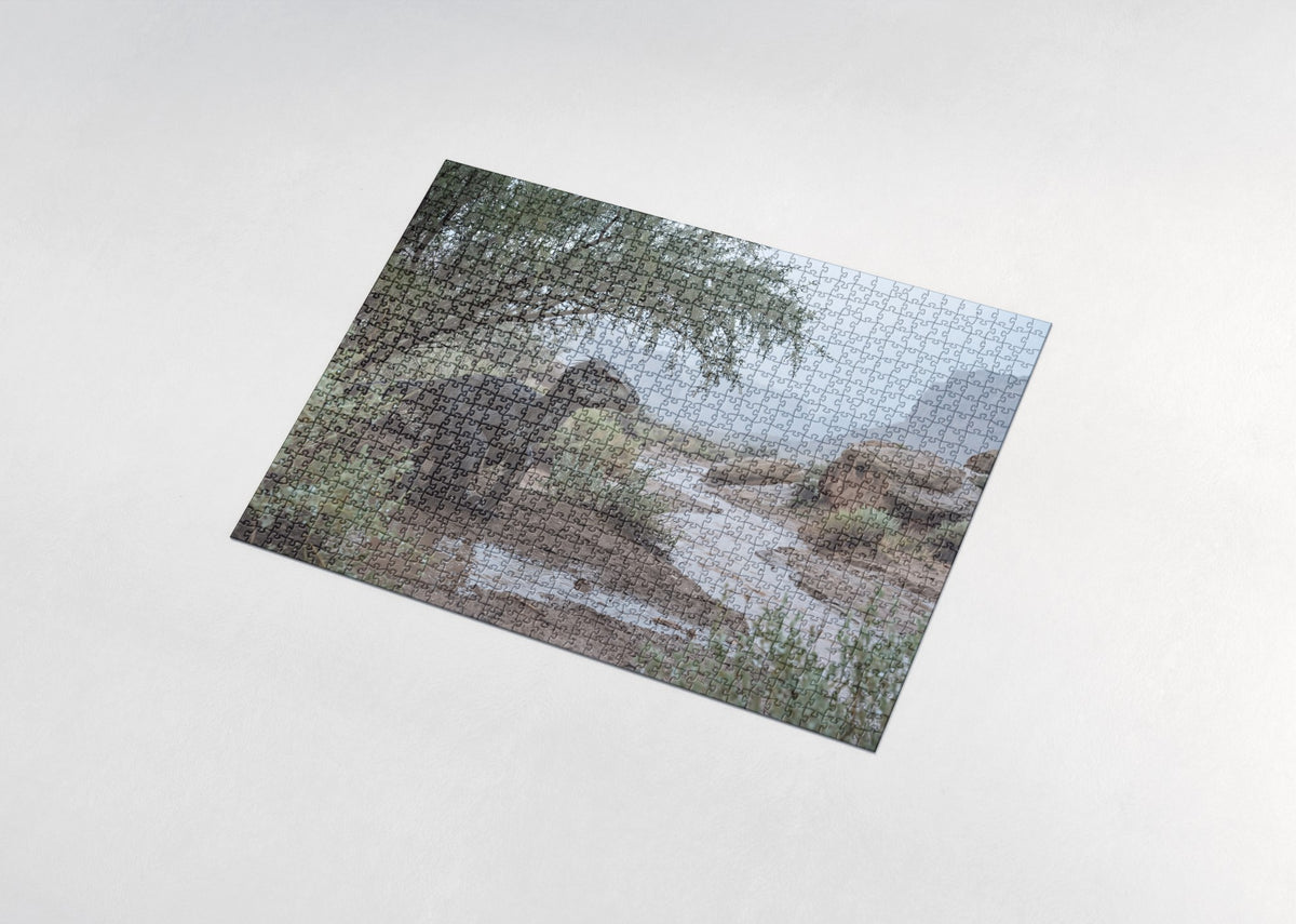 Velociraptor in the Rain jigsaw puzzle - assembled puzzle
