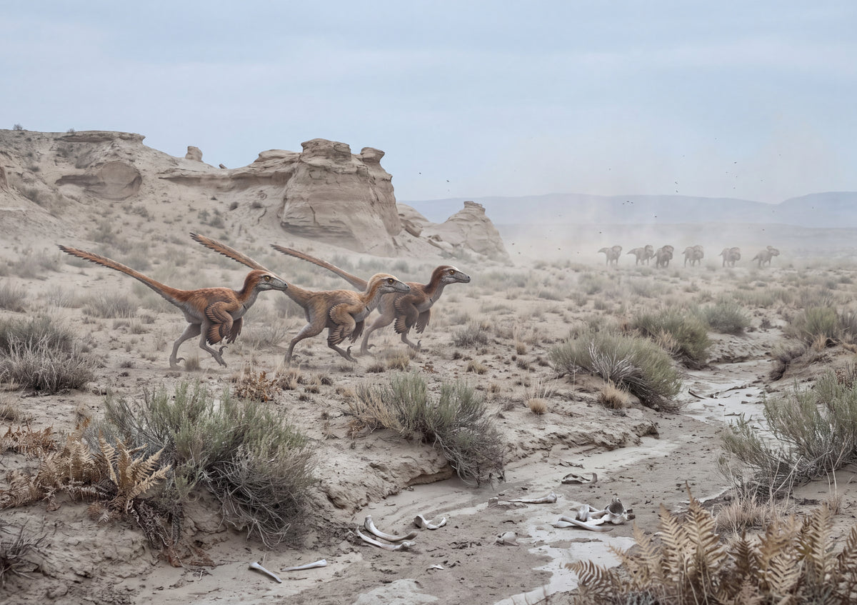 Velociraptor Pack on the Hunt jigsaw puzzle