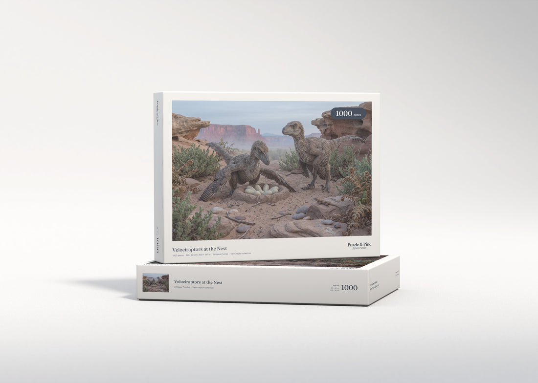 Velociraptors at the Nest jigsaw puzzle - gift box