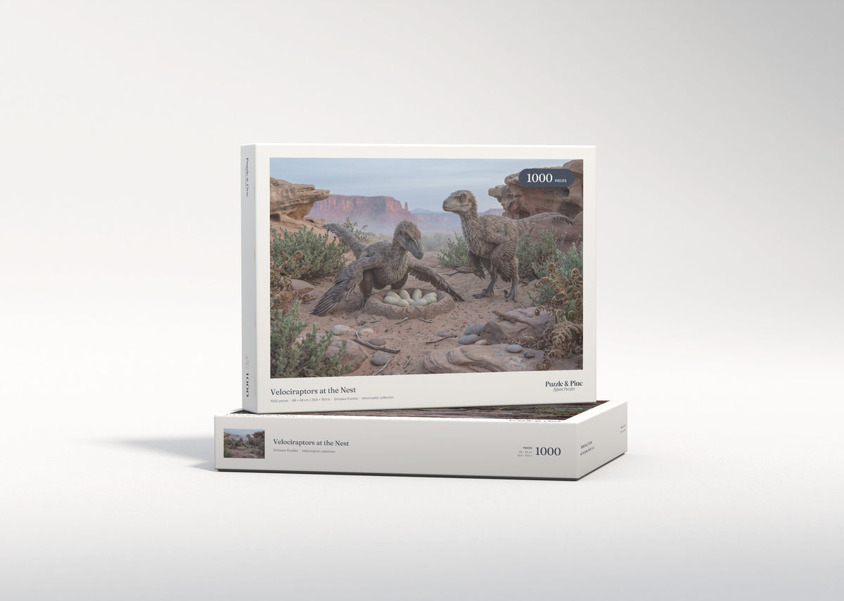 Velociraptors at the Nest jigsaw puzzle - gift box