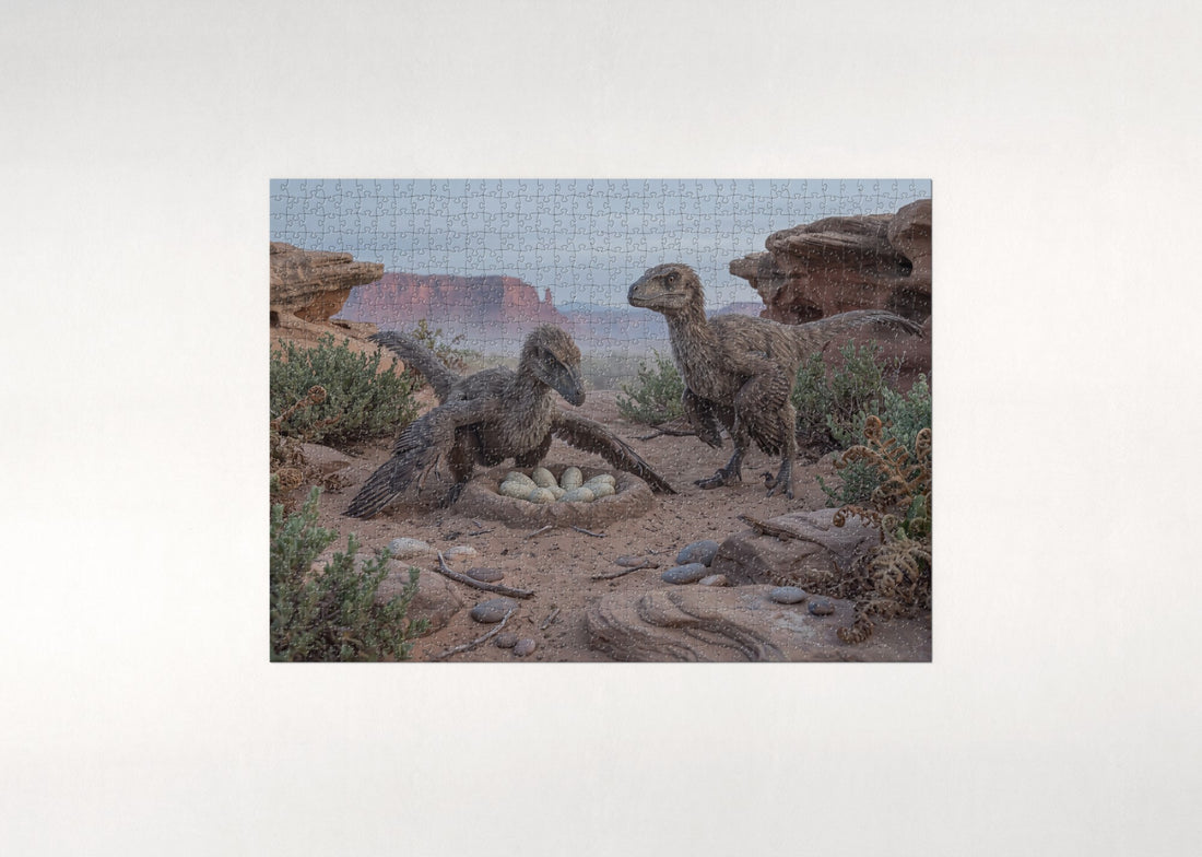 Velociraptors at the Nest jigsaw puzzle - gift box