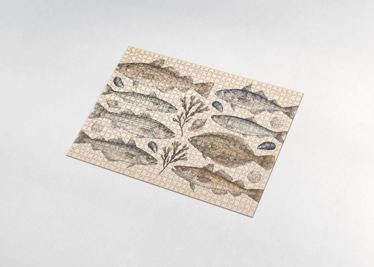 Vintage Fish Plate Illustration jigsaw puzzle - assembled puzzle
