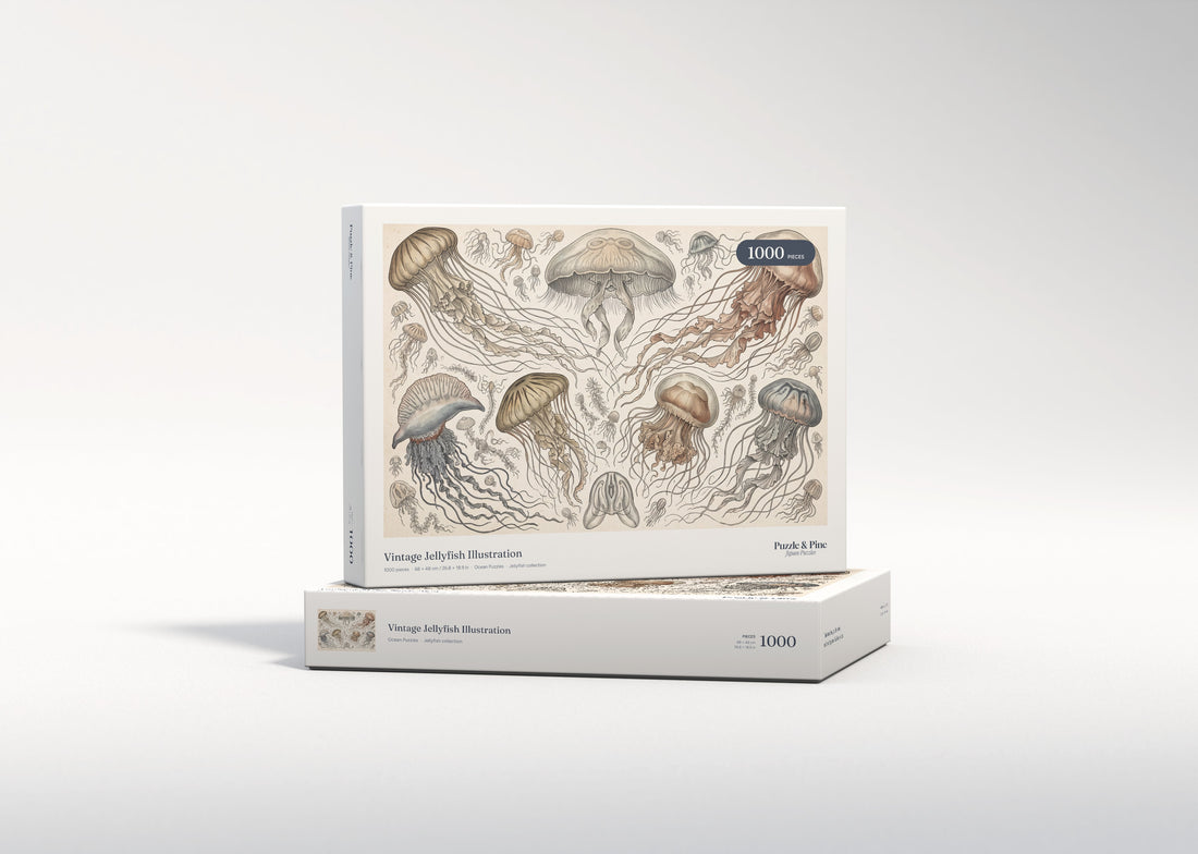 Vintage Jellyfish Illustration jigsaw puzzle - gift box