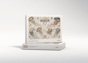 Vintage Jellyfish Illustration jigsaw puzzle - gift box