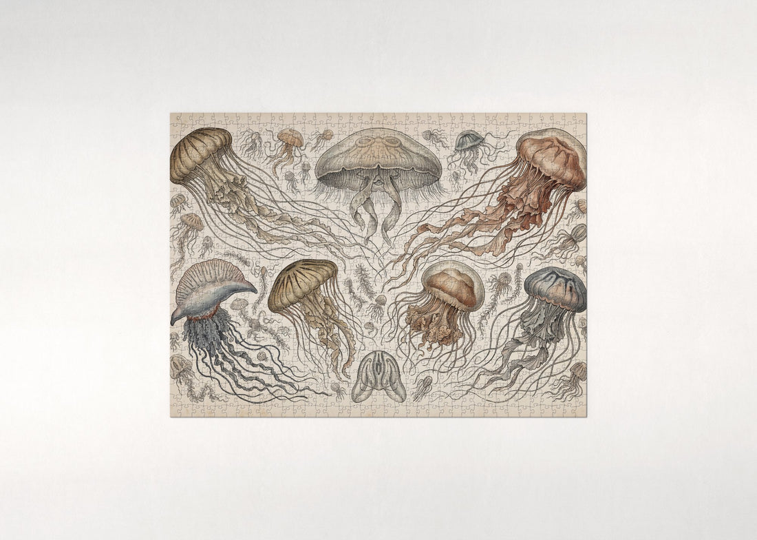 Vintage Jellyfish Illustration jigsaw puzzle - gift box