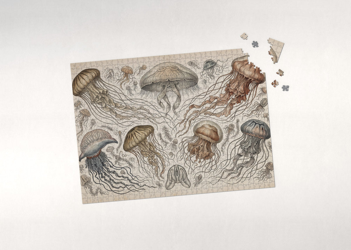 Vintage Jellyfish Illustration jigsaw puzzle - puzzle with loose pieces