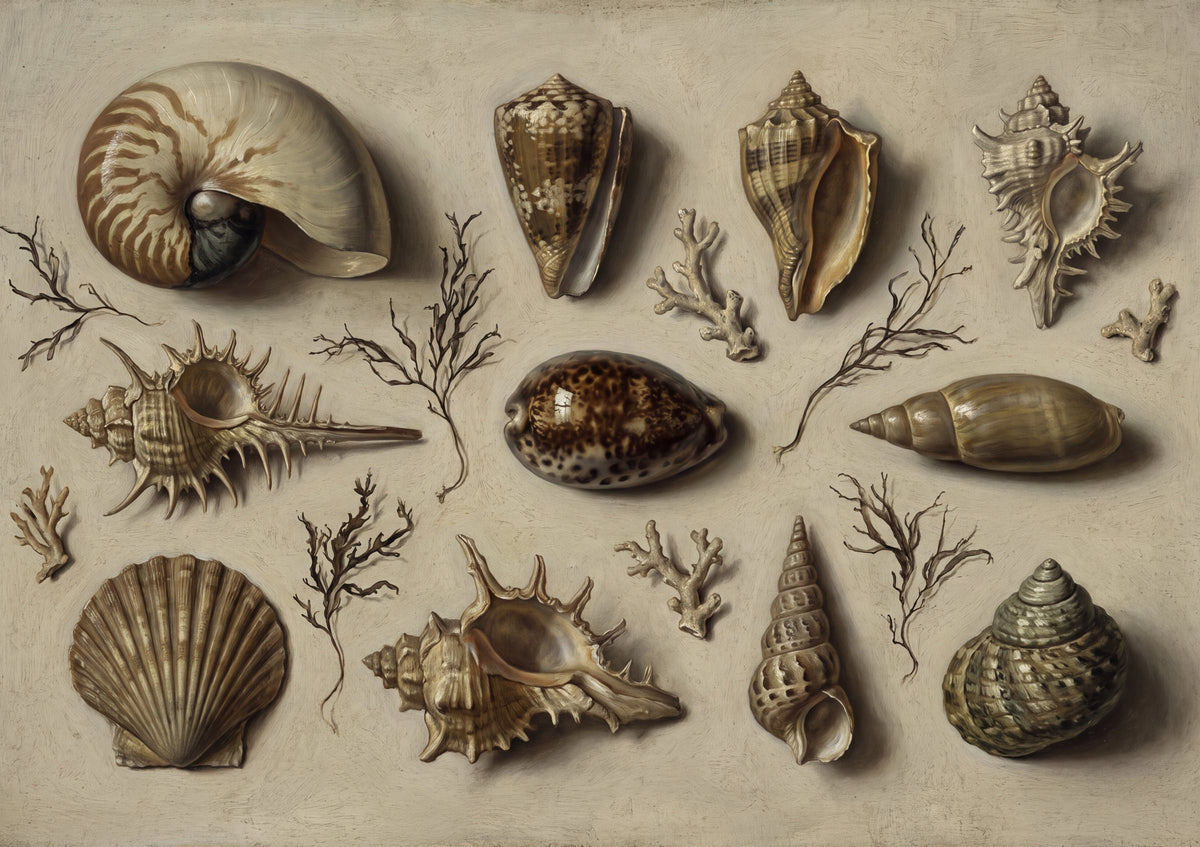 Vintage Seashell Plate Illustration jigsaw puzzle