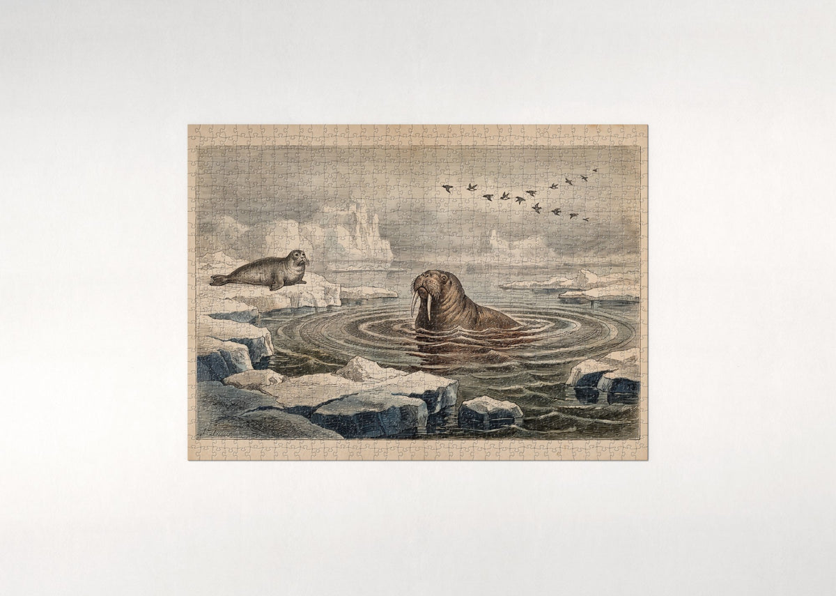 Walrus Among the Drifting Ice jigsaw puzzle - flat puzzle