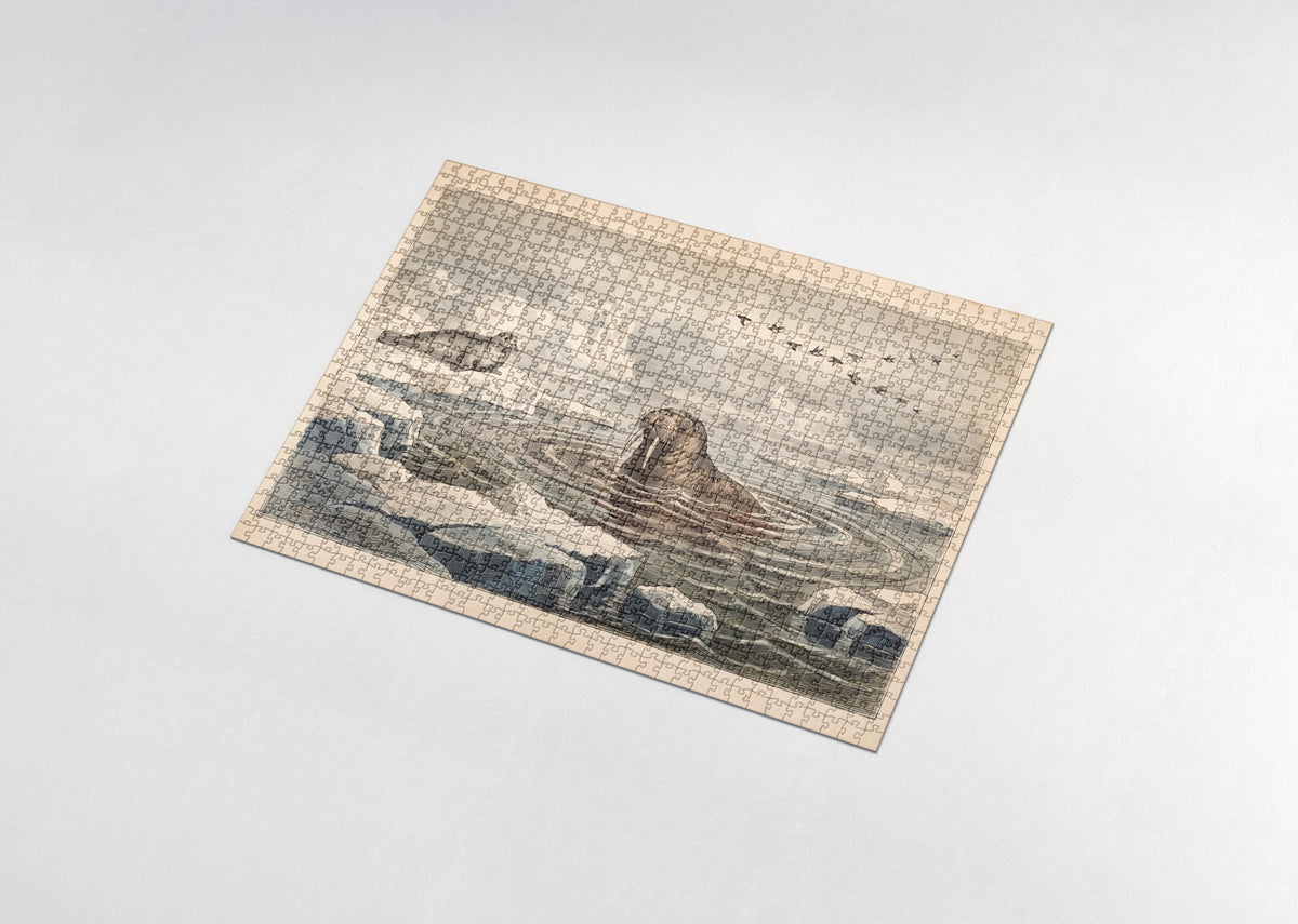 Walrus Among the Drifting Ice jigsaw puzzle - assembled puzzle