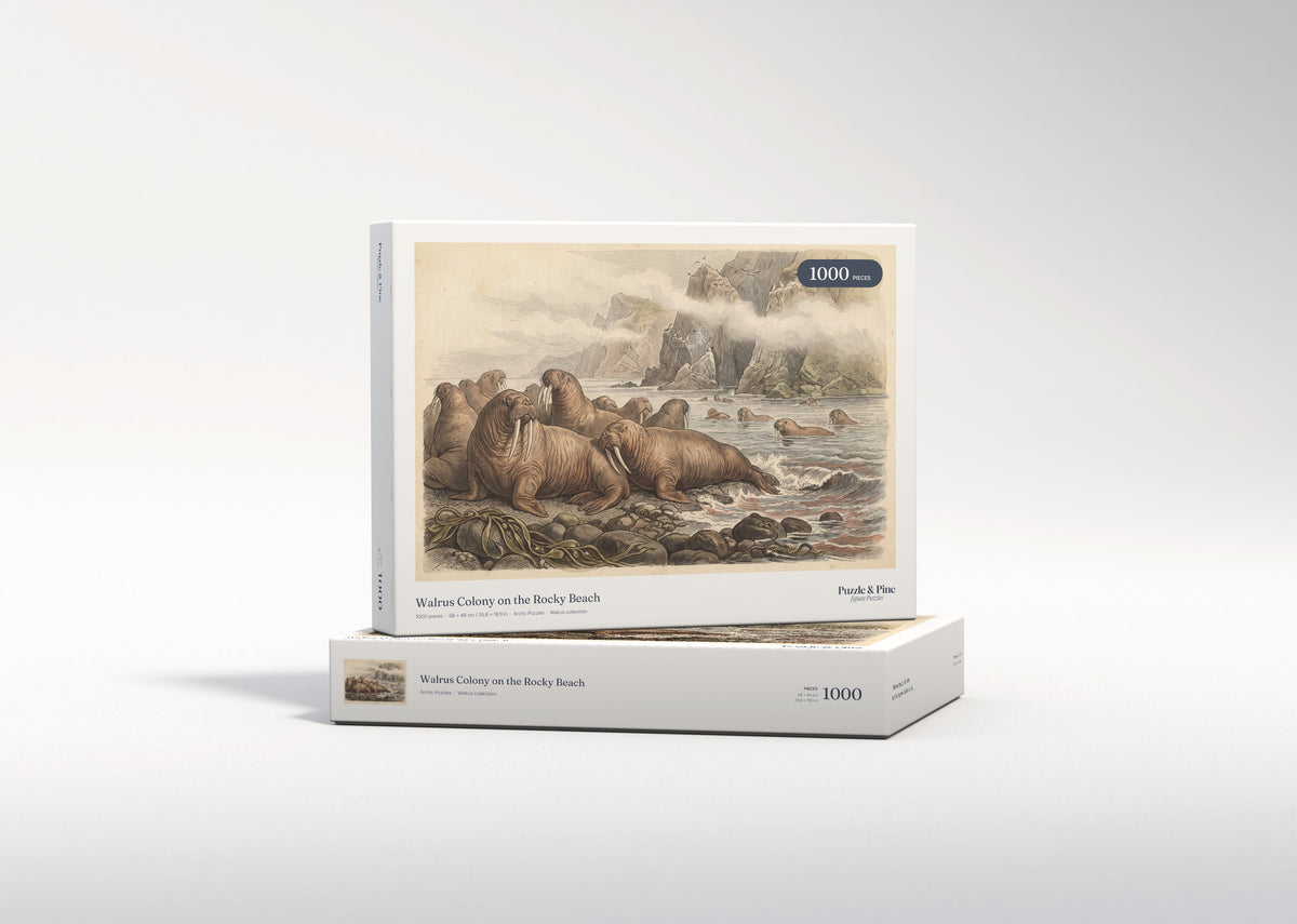 Walrus Colony on the Rocky Beach jigsaw puzzle - gift box