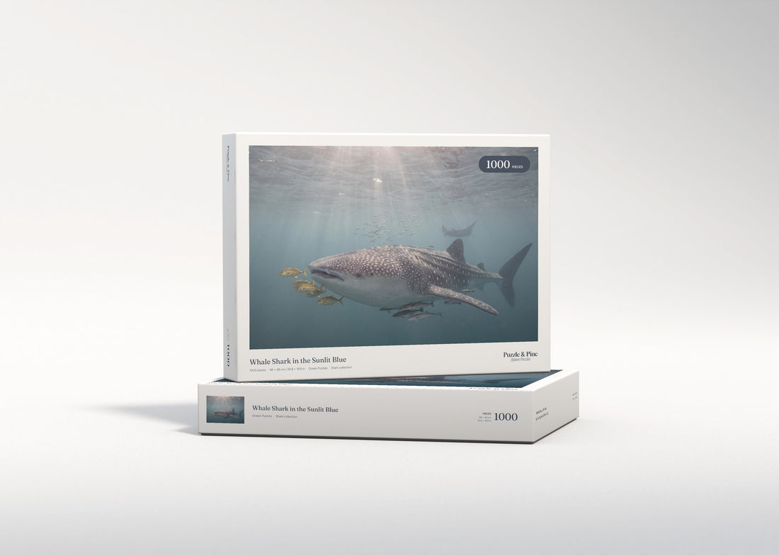 Whale Shark in the Sunlit Blue jigsaw puzzle - gift box