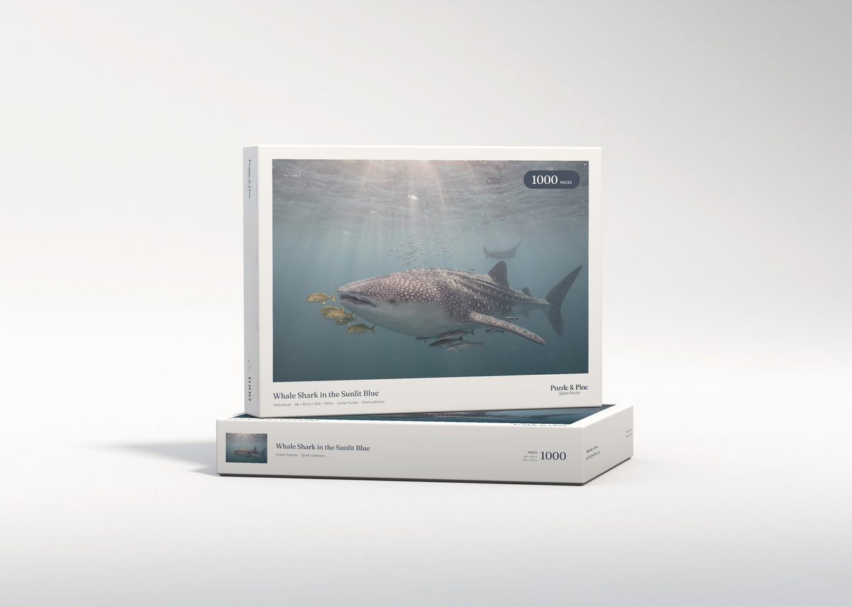 Whale Shark in the Sunlit Blue jigsaw puzzle - gift box