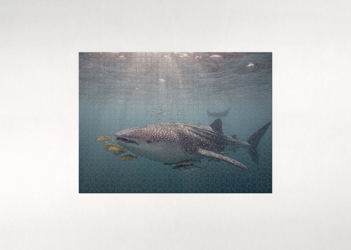 Whale Shark in the Sunlit Blue jigsaw puzzle - flat puzzle