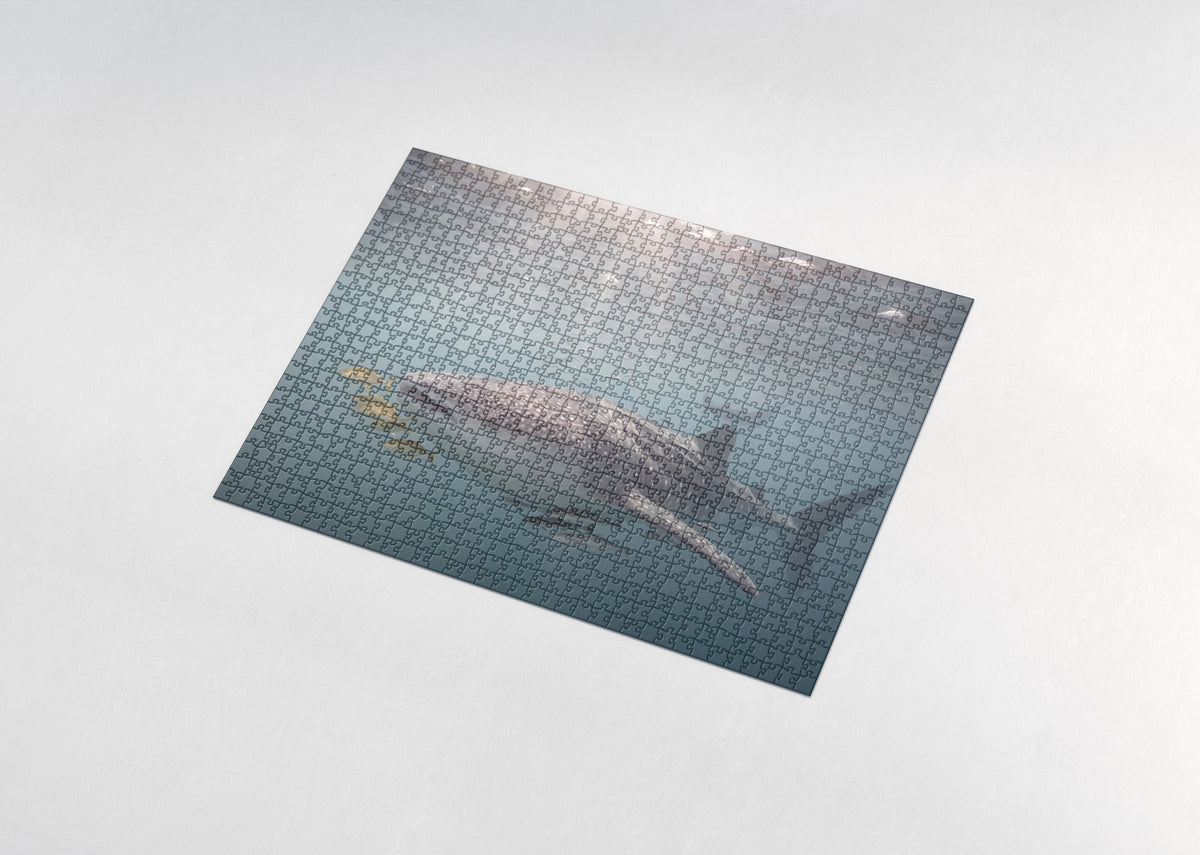 Whale Shark in the Sunlit Blue jigsaw puzzle - assembled puzzle