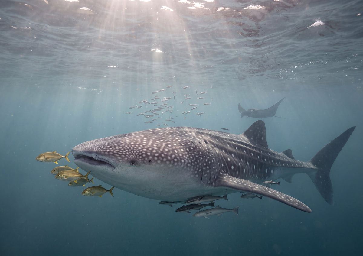 Whale Shark in the Sunlit Blue jigsaw puzzle