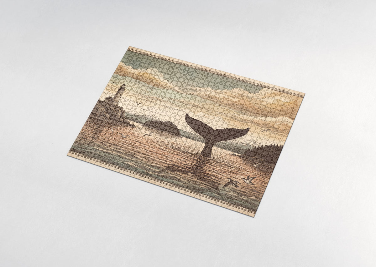 Whale Tail at Sunset jigsaw puzzle - assembled puzzle