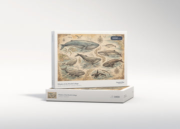 Whales of the World Collage jigsaw puzzle - gift box