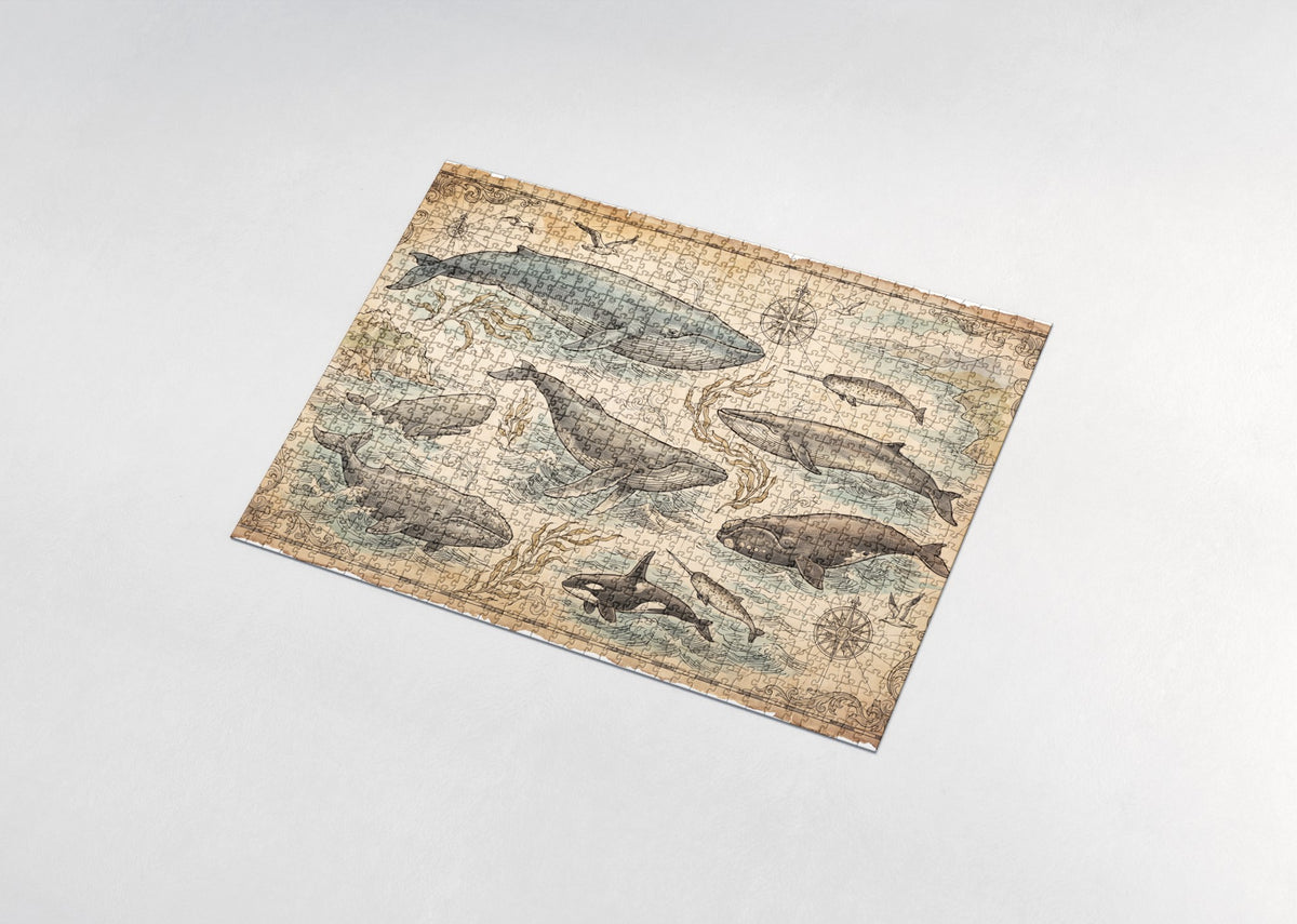 Whales of the World Collage jigsaw puzzle - assembled puzzle