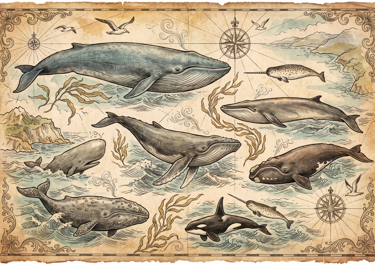 Whales of the World Collage jigsaw puzzle