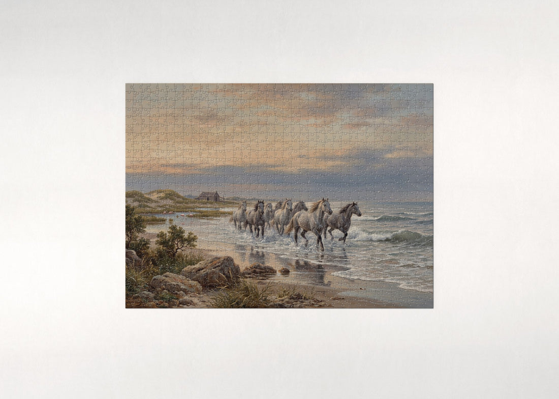 White Horses Running Through the Surf jigsaw puzzle - gift box