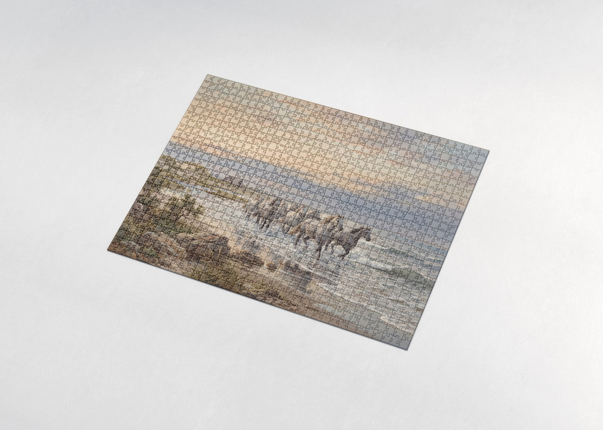 White Horses Running Through the Surf jigsaw puzzle - assembled puzzle