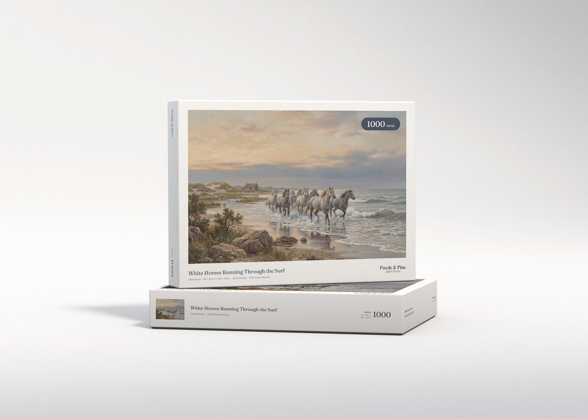 White Horses Running Through the Surf jigsaw puzzle - gift box