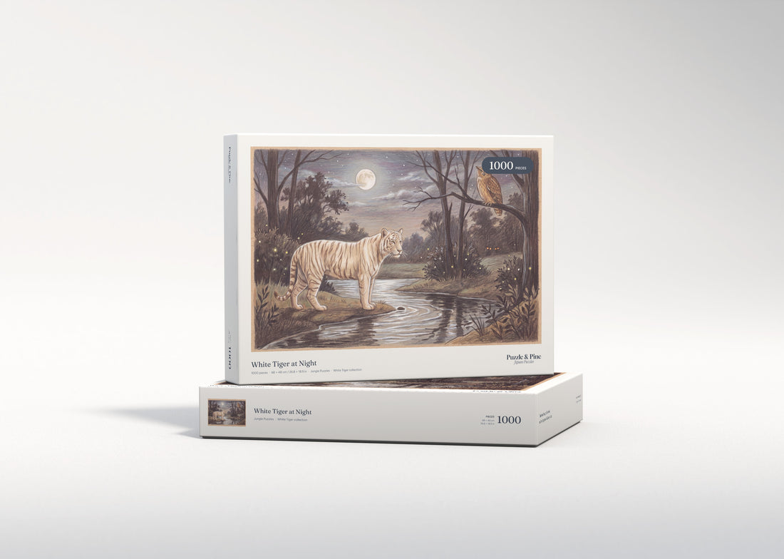 White Tiger at Night jigsaw puzzle - gift box