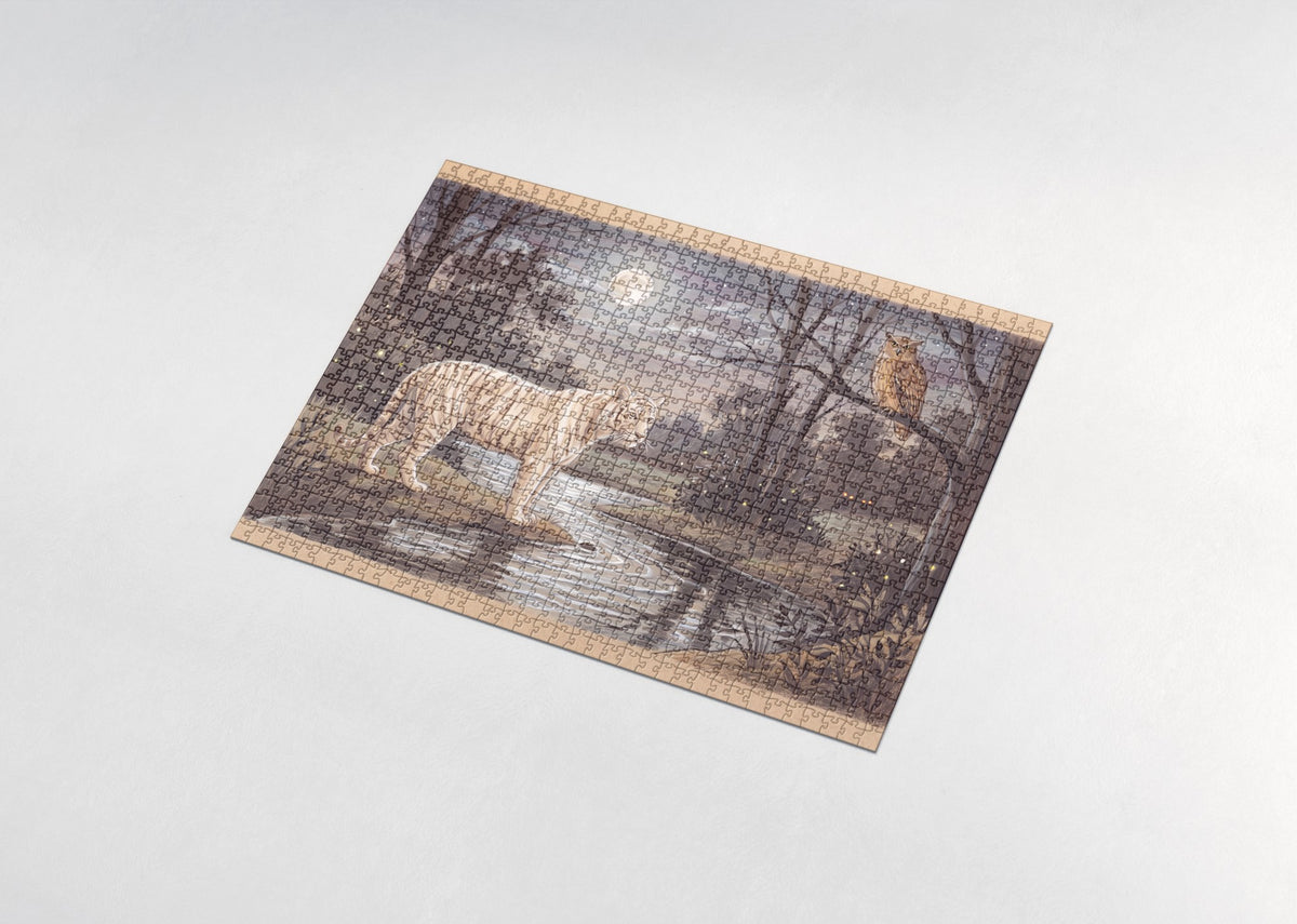 White Tiger at Night jigsaw puzzle - assembled puzzle